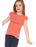 Girls\' blouse with a longer back, orange NDZ8158 - Online store - Boutique